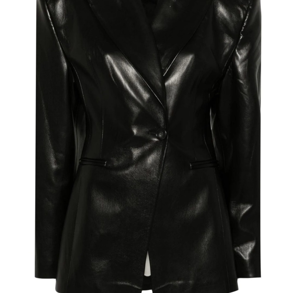 The Andamane Ottavia Hourglass Vegsn Leather Blazer - Size 42 - Picture 3 of 6